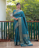 Pure Handloom Silk Bandhej Rama Patola Saree