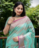 Classy Banarasi Kanchi Semi Silk C-Green Saree