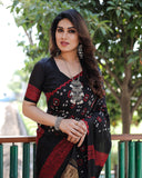 Latest Premium Black Pure Bandhej Silk Saree