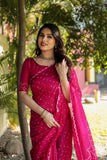 Super Stylish Pure Bandhej Silk Pink Saree