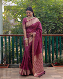 Classy Magenta Pink Handloom Bandhej Patola Silk Saree