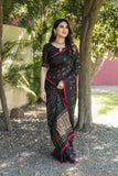 Pretty And Beautiful Black Bandhej Silk Boutique Saree