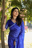 Super Stylish Pure Bandhej Silk Royal Blue Saree