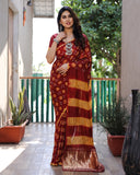 Latest Premium Maroon Pure Bandhej Silk Saree