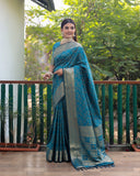 Pure Handloom Silk Bandhej Rama Patola Saree