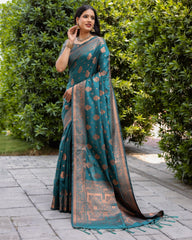Beautiful Premium Soft Silk Rama Color Saree