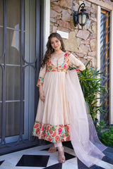 New Viral Roman Silk Anarkali Set