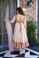 New Viral Roman Silk Anarkali Set