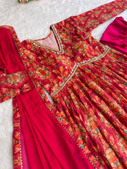 Crayola Red-Pink Muslin Cotton Aliyacut Dress