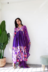 Viral Handmade Aliyacut Dress With Digital Print