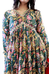 Aliacut Dress With Handwork And Digital Print