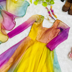 Nothing Will Make You Happier Then This Rainbow Hand Foil Anarkali