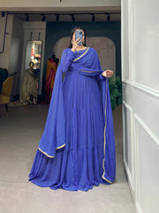 Fluttery Royal Blue Heavy Georgette Anarkali Gown