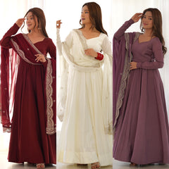 ONLY ON CUSTOMER DEMADS PRESENTING 16 KALI ANARKALI IN THREE BEAUTIFULL COLOURS