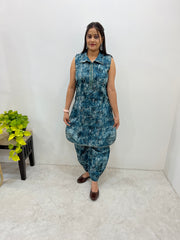 Prince Cut Sleeveless Kurti with Modern Print