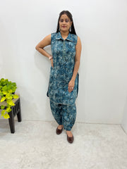 Prince Cut Sleeveless Kurti with Modern Print