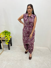 Prince Cut Sleeveless Kurti with Modern Print