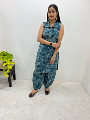 Prince Cut Sleeveless Kurti with Modern Print