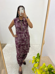 Prince Cut Sleeveless Kurti with Modern Print