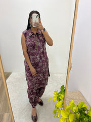 Prince Cut Sleeveless Kurti with Modern Print