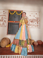 Amazing Multi Color Rayon Cotton Indowestern Shrug Set