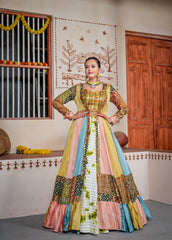 Amazing Multi Color Rayon Cotton Indowestern Shrug Set