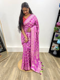 Fuchsia Pink Color Pure Viscose Chanderi Saree With Running Blouse