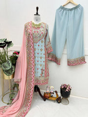 Designer Party Sharara Suit and Dupatta Set