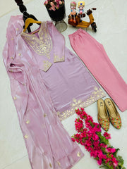 Pakistani Kurti Pant and Dupatta Set