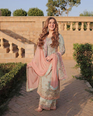 Designer Party Sharara Suit and Dupatta Set