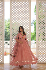 Premium Read To Wear Alia Cut Gown With Dupatta Set