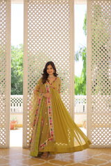 Premium Read To Wear Alia Cut Gown With Dupatta Set