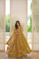 Premium Read To Wear Alia Cut Gown With Dupatta Set