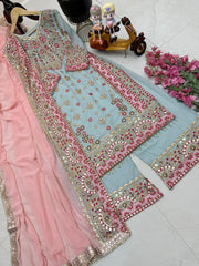 Designer Party Sharara Suit and Dupatta Set