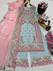 Designer Party Sharara Suit and Dupatta Set