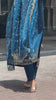 Trending Teal Blue Straight Kurta Set With Heavy Embroidery Work